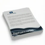 Papel para cartas personalizado con diseño en blanco y el logotipo de imprenta pro en la parte superior. Ideal para correspondencia profesional y personal, aportando un toque elegante y corporativo.