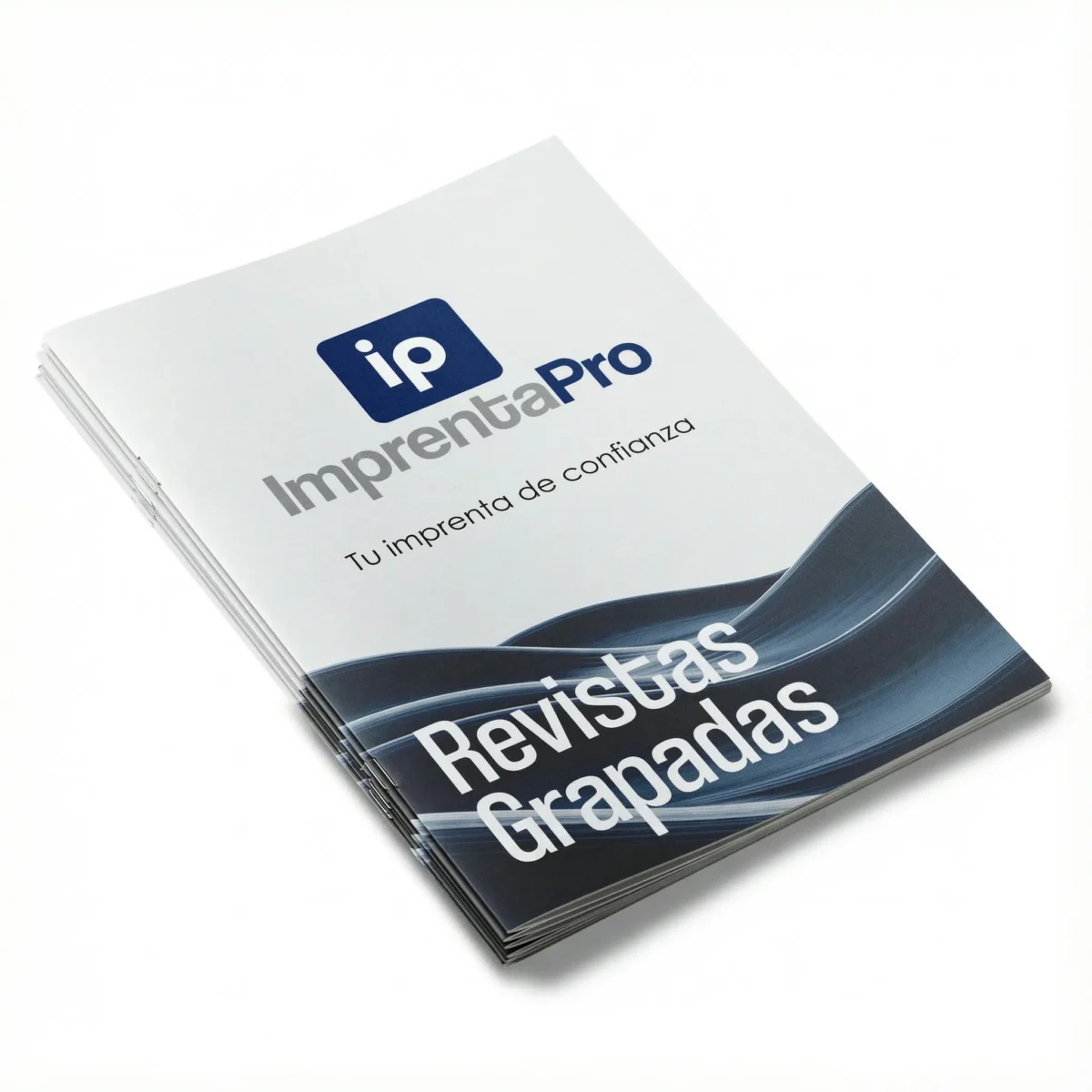 Imagen de revistas grapadas con diseño personalizado, impresas por Imprenta PRO para empresas que buscan calidad y personalización en sus materiales de marketing.