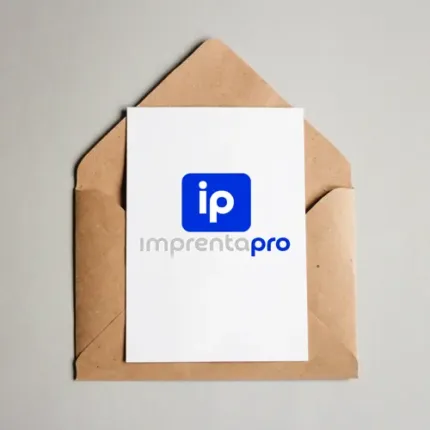 Imagen de tarjetas postales personalizadas con logo, impresas por Imprenta PRO para comunicaciones corporativas.