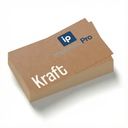 Imagen de tarjetas de visita de papel Kraft personalizadas impresas por Imprenta PRO.