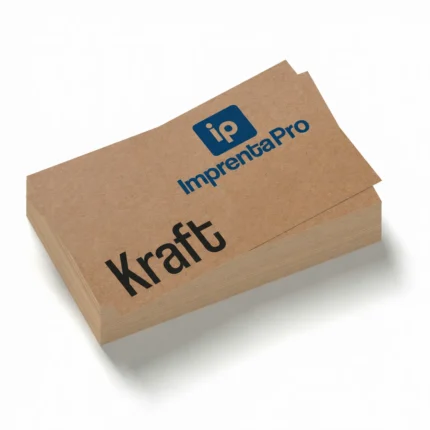 Tarjetas de visita Kraft impresas en cartulina marrón natural