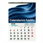 Imagen de calendarios de pared con faldilla personalizados, impresos por Imprenta PRO.