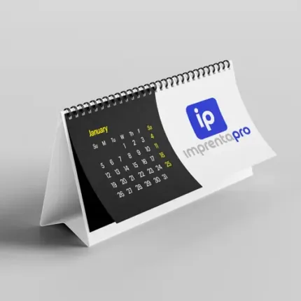 Imagen de calendarios de mesa personalizados con espiral, impresos por Imprenta PRO.