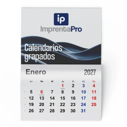 Imagen de calendarios de pared grapados personalizados tipo revista, impresos por Imprenta PRO.